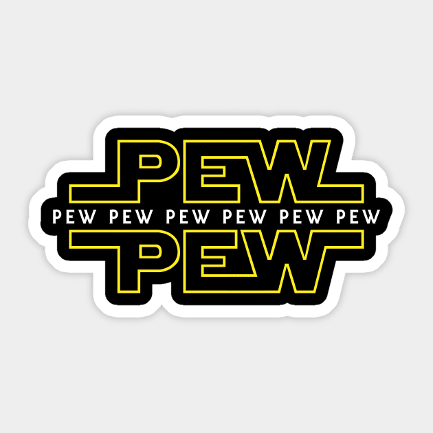 Pew Pew v2 Sticker by Bomdesignz